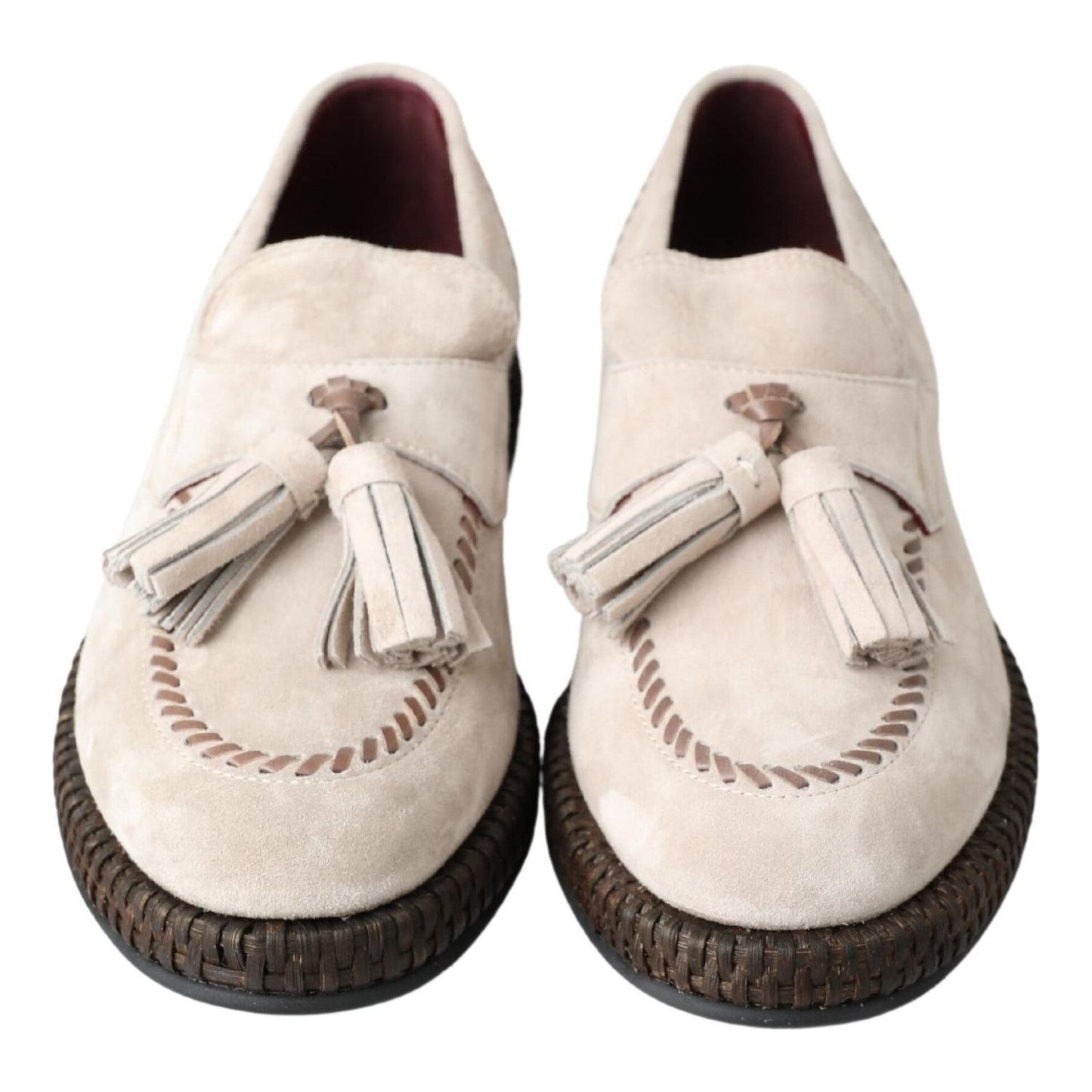 Dolce & Gabbana Ivory Suede Leather Men Espadrille Shoes Dolce & Gabbana