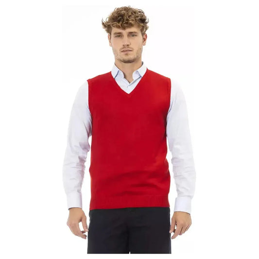 Alpha Studio Red Viscose Men Jacket Alpha Studio