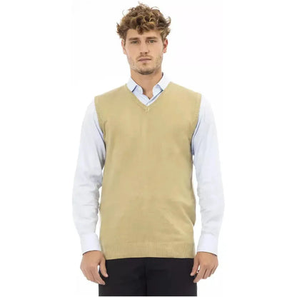 Alpha Studio Beige Viscose Men Jacket Alpha Studio