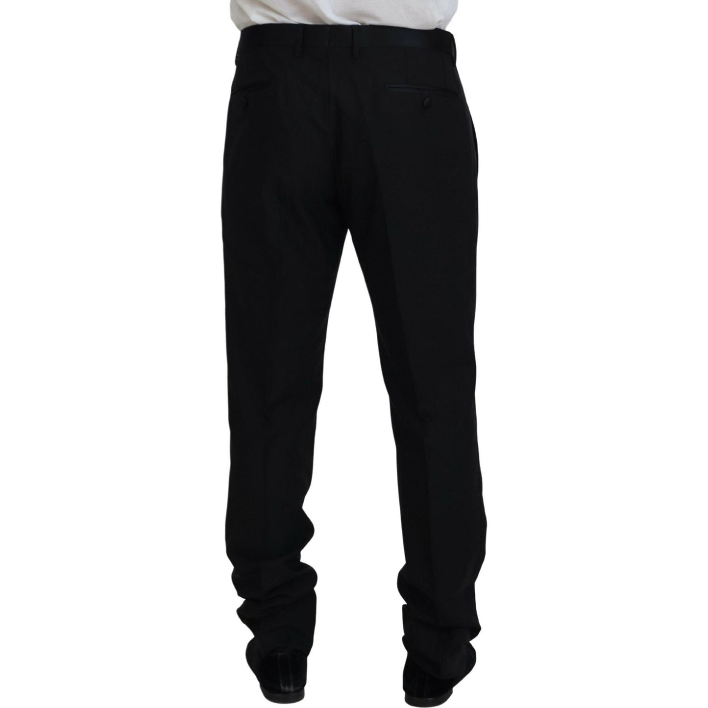 Dolce & Gabbana Black Dress Wool Silk Trouser Pants Dolce & Gabbana