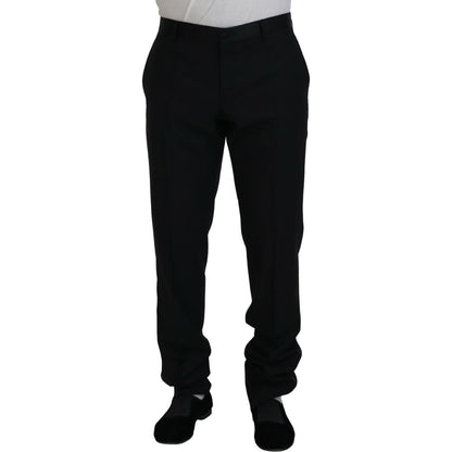 Dolce & Gabbana Black Dress Wool Silk Trouser Pants Dolce & Gabbana