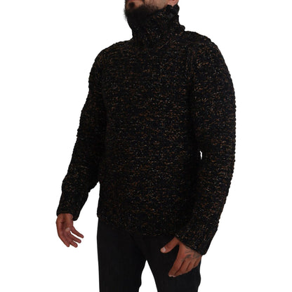 Dolce & Gabbana Brown Fatto A Mano Turtleneck Pullover Sweater Dolce & Gabbana