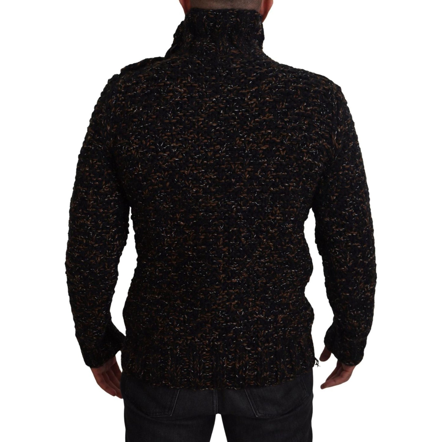 Dolce & Gabbana Brown Fatto A Mano Turtleneck Pullover Sweater Dolce & Gabbana