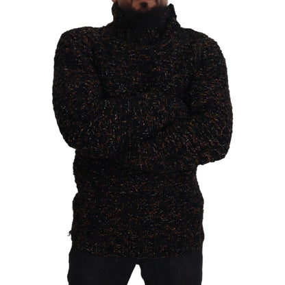 Dolce & Gabbana Brown Fatto A Mano Turtleneck Pullover Sweater Dolce & Gabbana