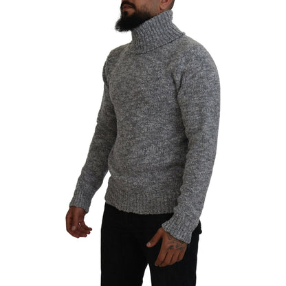 Dolce & Gabbana Gray Wool Knit Turtleneck Pullover Sweater Dolce & Gabbana