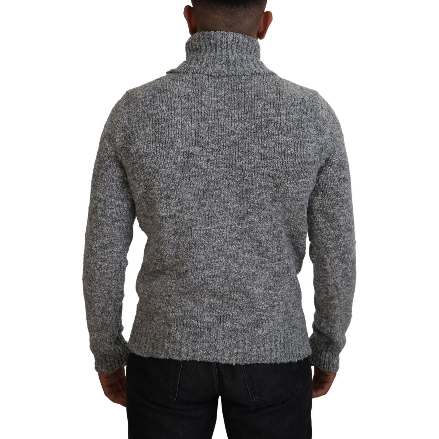 Dolce & Gabbana Gray Wool Knit Turtleneck Pullover Sweater Dolce & Gabbana