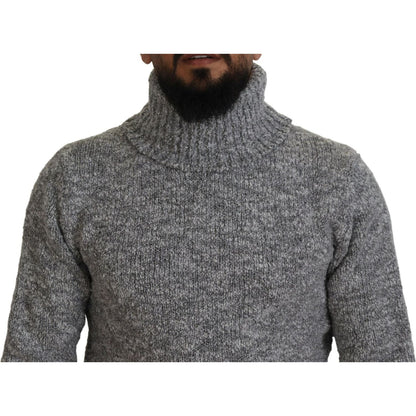 Dolce & Gabbana Gray Wool Knit Turtleneck Pullover Sweater Dolce & Gabbana