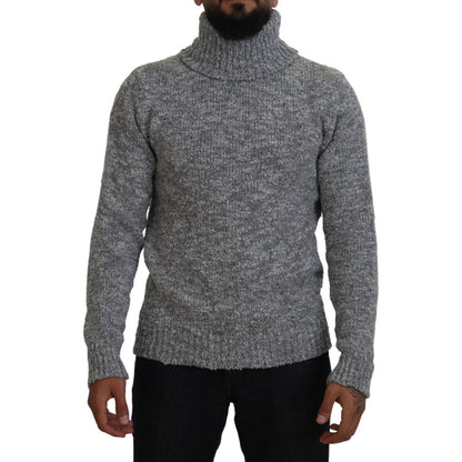 Dolce & Gabbana Gray Wool Knit Turtleneck Pullover Sweater Dolce & Gabbana