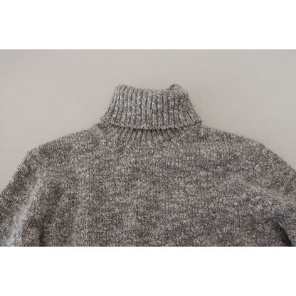 Dolce & Gabbana Gray Wool Knit Turtleneck Pullover Sweater Dolce & Gabbana