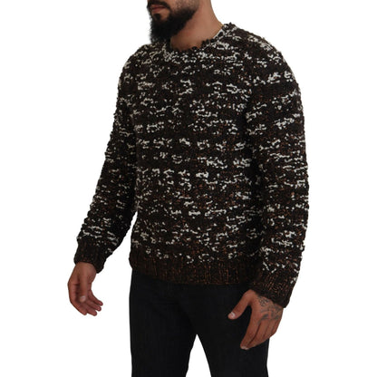 Dolce & Gabbana Brown Knitted Wool Fatto A Mano Sweater Dolce & Gabbana