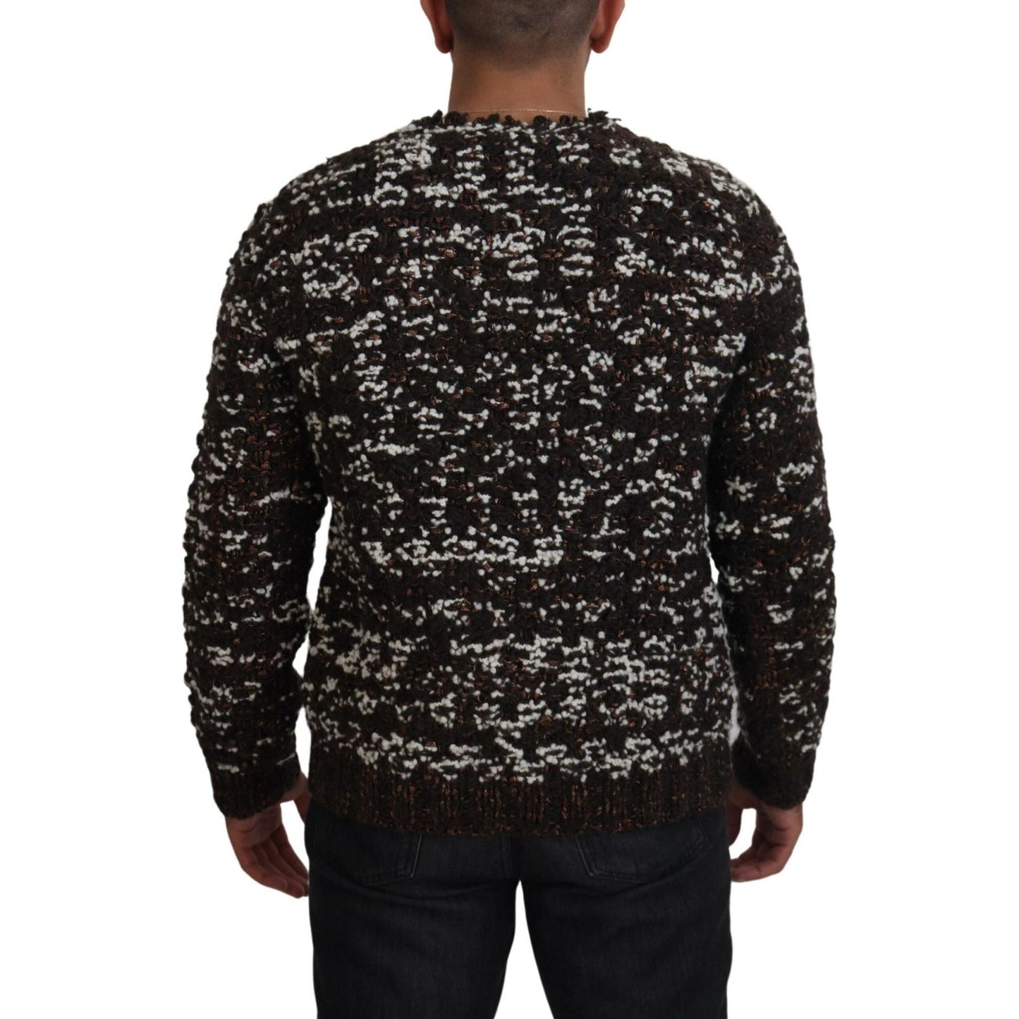 Dolce & Gabbana Brown Knitted Wool Fatto A Mano Sweater Dolce & Gabbana