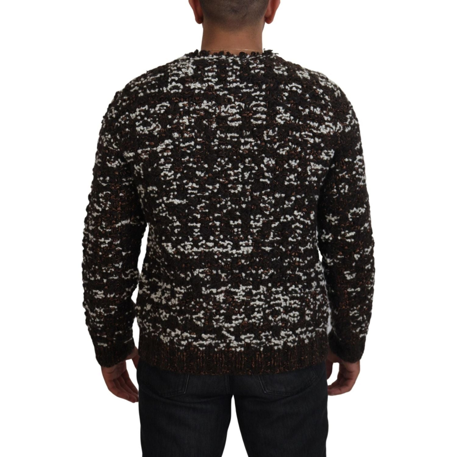 Dolce & Gabbana Brown Knitted Wool Fatto A Mano Sweater