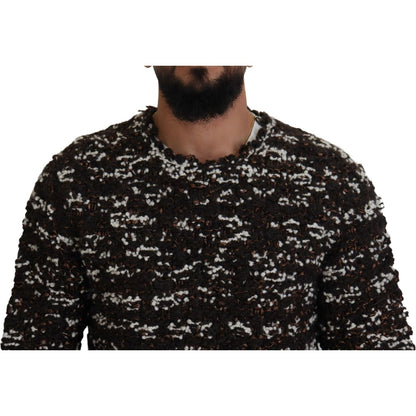 Dolce & Gabbana Brown Knitted Wool Fatto A Mano Sweater Dolce & Gabbana