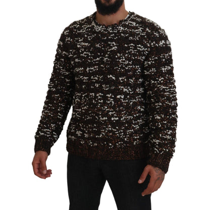 Dolce & Gabbana Brown Knitted Wool Fatto A Mano Sweater Dolce & Gabbana