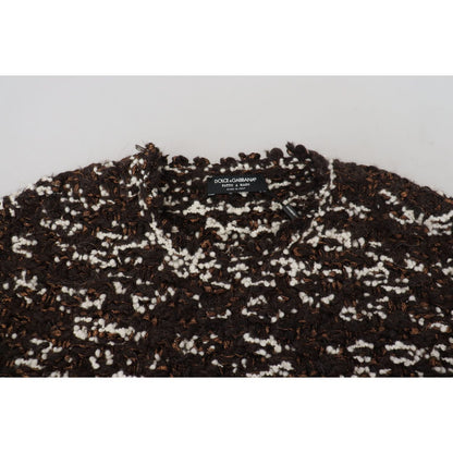 Dolce & Gabbana Brown Knitted Wool Fatto A Mano Sweater Dolce & Gabbana