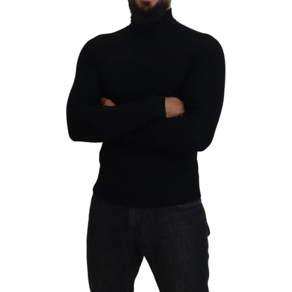 Dolce & Gabbana Black Half Zip Turtleneck Pullover Sweater Dolce & Gabbana