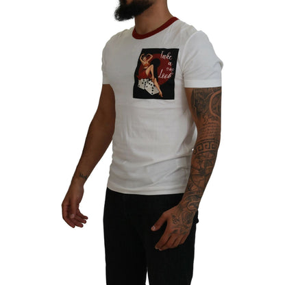 Dolce & Gabbana Cotton White Logo Print Crewneck T-shirt Dolce & Gabbana