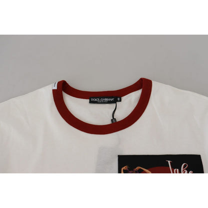 Dolce & Gabbana Cotton White Logo Print Crewneck T-shirt Dolce & Gabbana