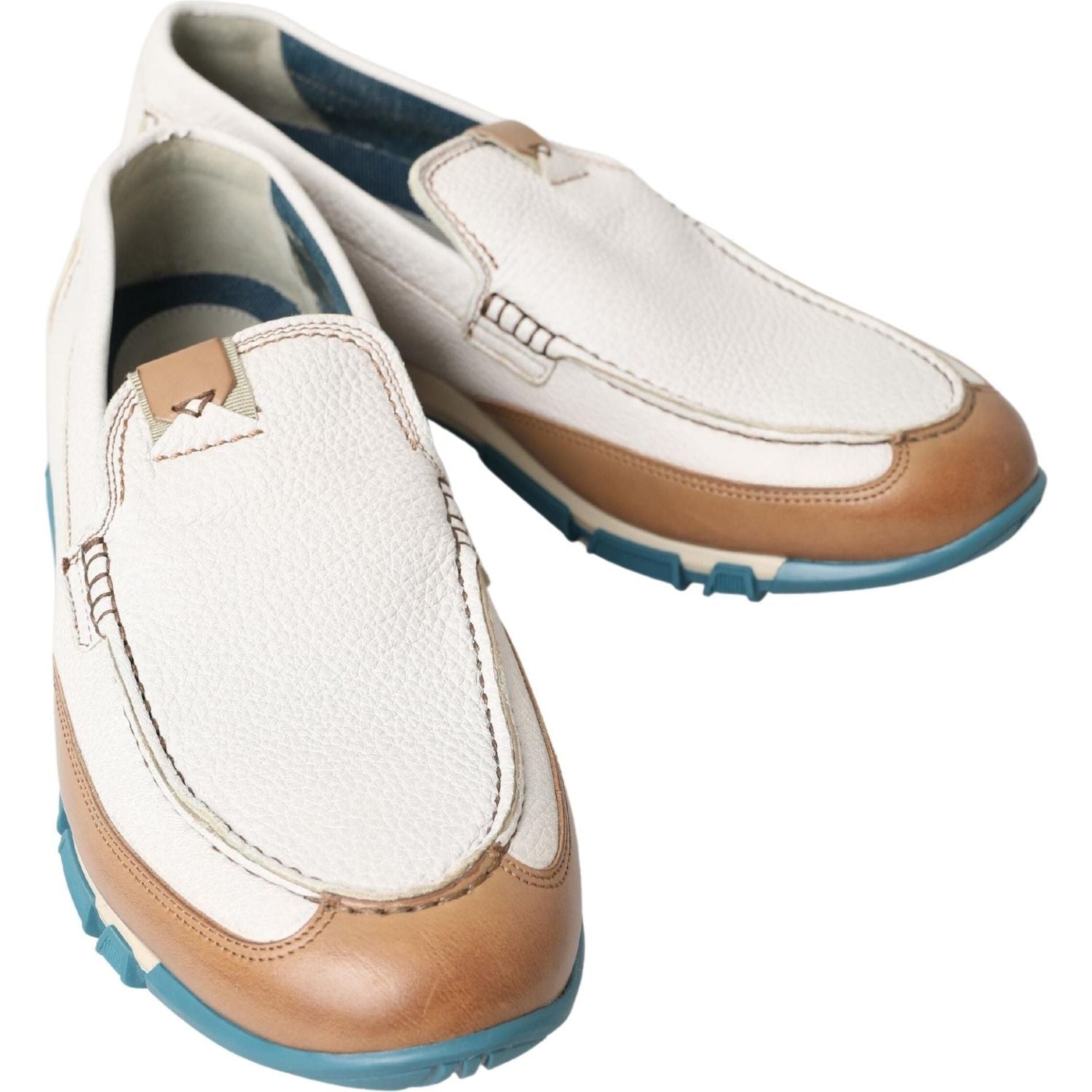 Dolce & Gabbana White Leather Loafers Moccasins Shoes