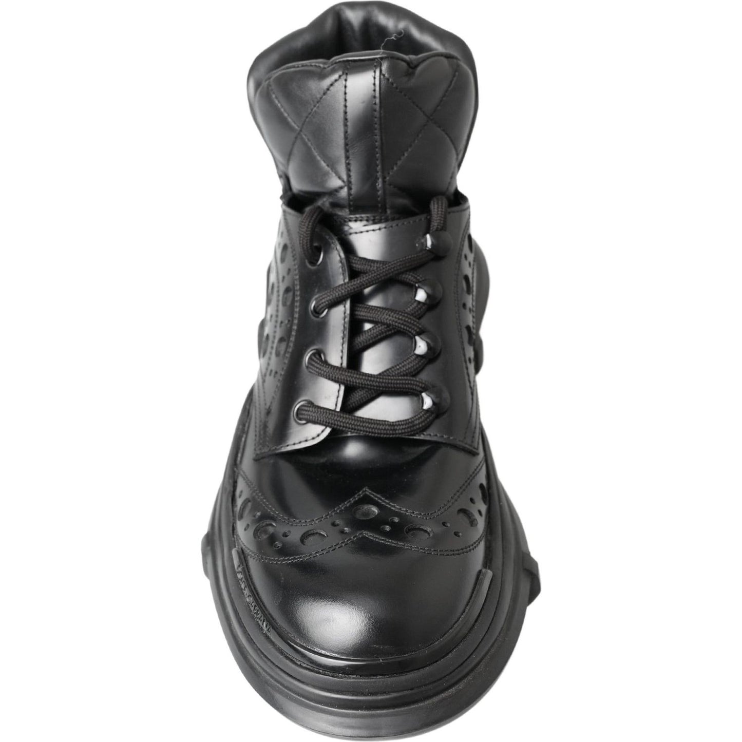 Dolce & Gabbana Black Leather Ankle Casual Boots Dolce & Gabbana
