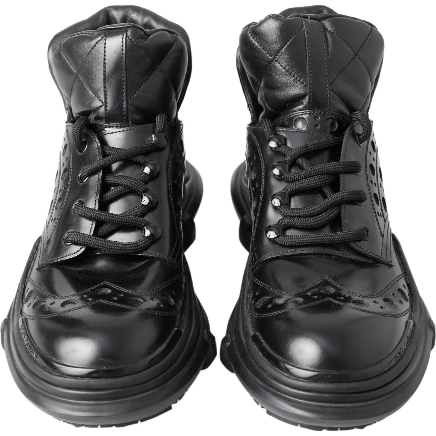 Dolce & Gabbana Black Leather Ankle Casual Boots Dolce & Gabbana