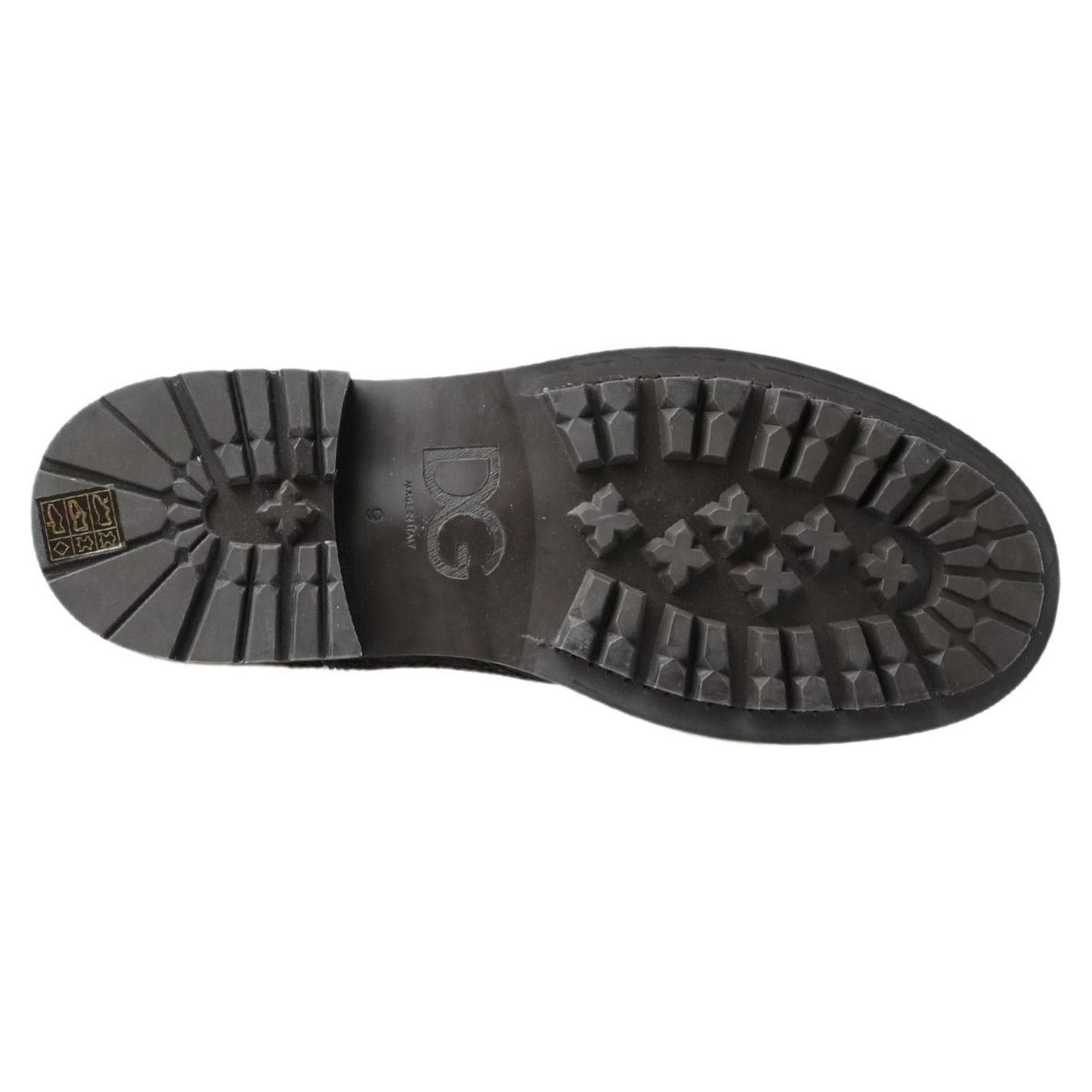 Dolce & Gabbana Black Gray Leather Ankle Boots Dolce & Gabbana