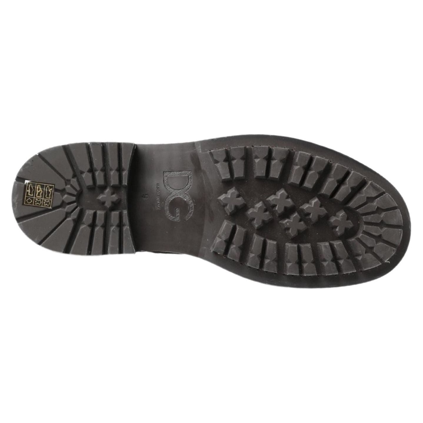 Dolce & Gabbana Black Gray Leather Mid Calf Boots Shoes Dolce & Gabbana