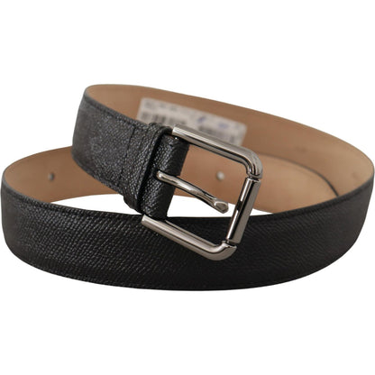 Dolce & Gabbana Black Calf Leather Brown Backend Belt Dolce & Gabbana