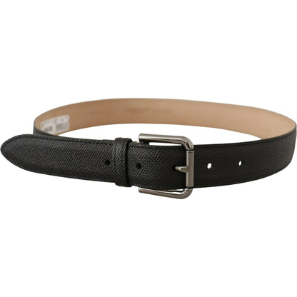Dolce & Gabbana Black Calf Leather Brown Backend Belt Dolce & Gabbana