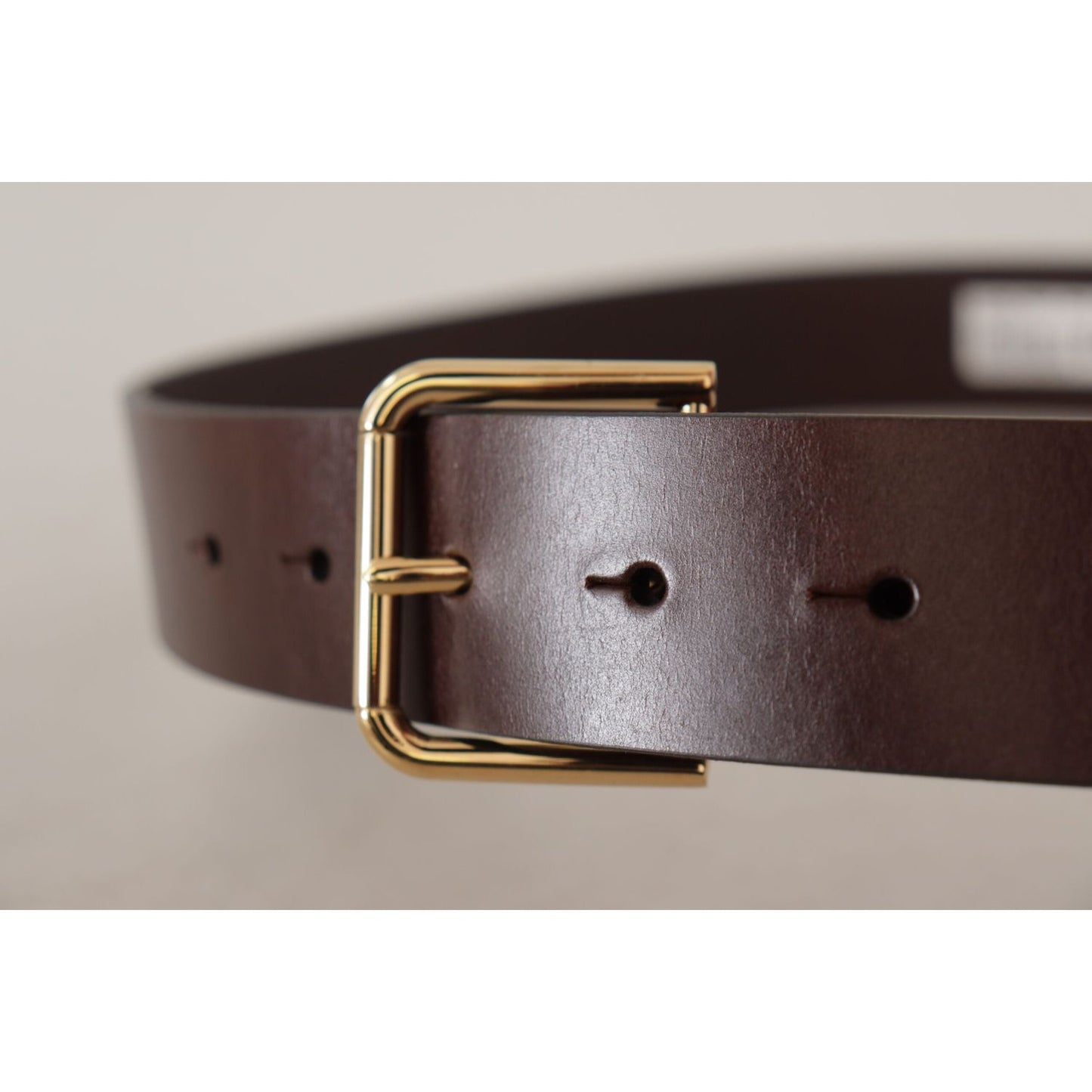 Dolce & Gabbana Brown Plain Calf Leather Gold Tone Buckle Belt Dolce & Gabbana