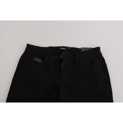 Costume National Black Sequined Mid Waist Slim Fit Denim Jeans Costume National