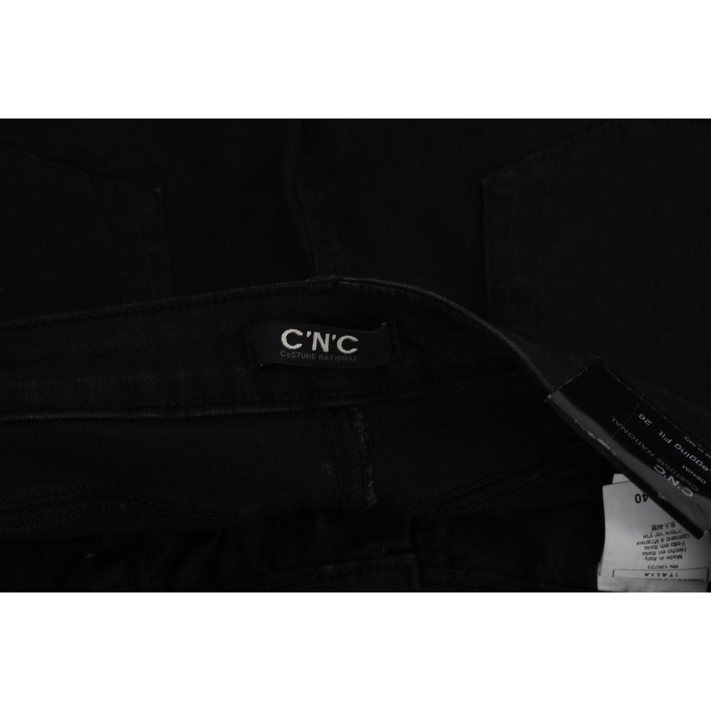 Costume National Black Embellished Mid Waist Skinny Denim Jeans Costume National