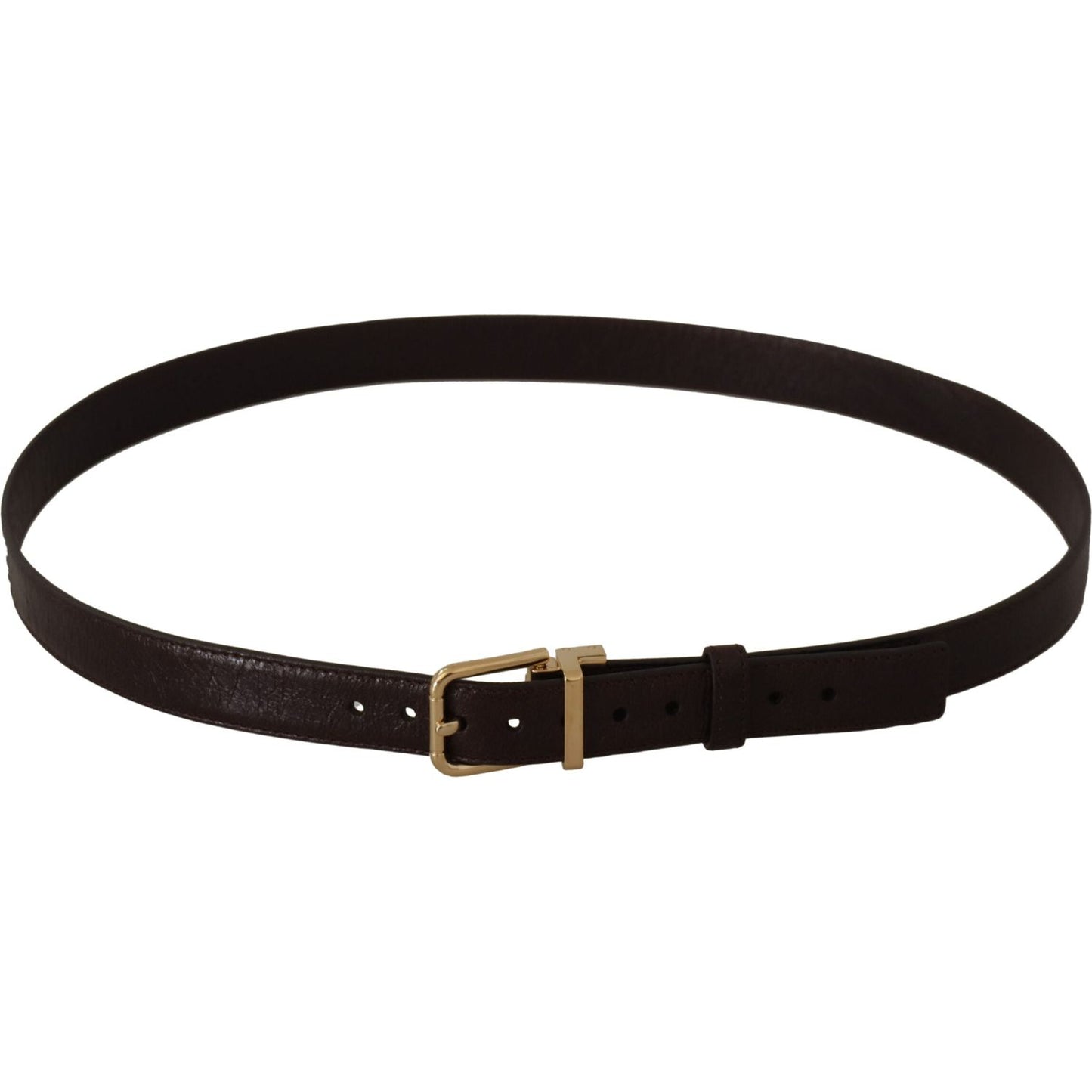 Dolce & Gabbana Brown Leather Gold Metal Buckle Belt Dolce & Gabbana