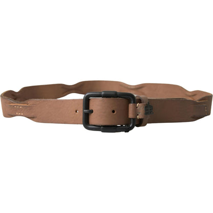Ermanno Scervino Brown Leather Metal Buckle Waist Men Belt Ermanno Scervino