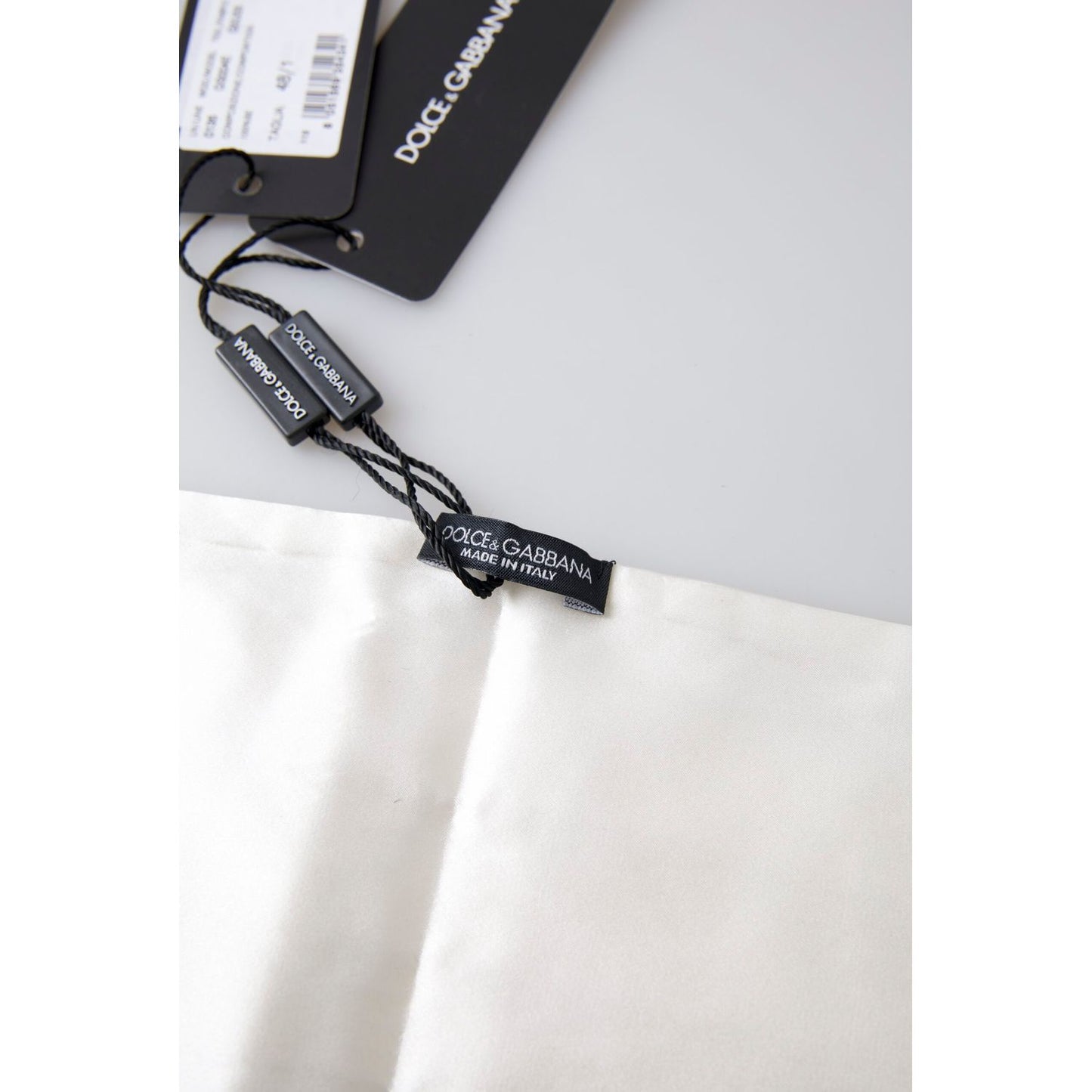 Dolce & Gabbana White Men Wide Waist Silk Belt Cummerbund Dolce & Gabbana