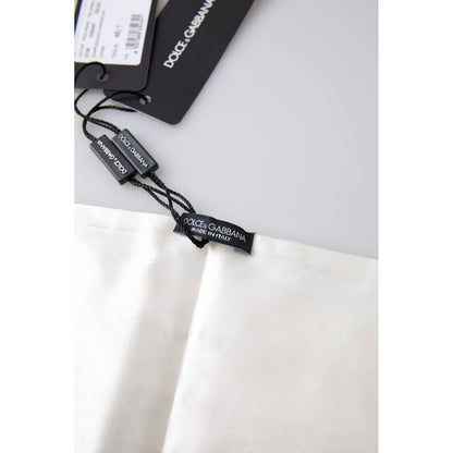 Dolce & Gabbana White Men Wide Waist Silk Belt Cummerbund Dolce & Gabbana
