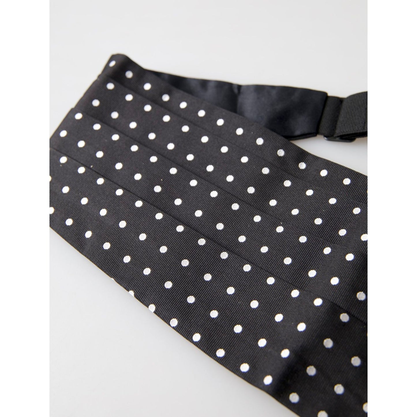 Dolce & Gabbana Black Silk Polka Waist Tuxedo Belt Cummerbund Dolce & Gabbana