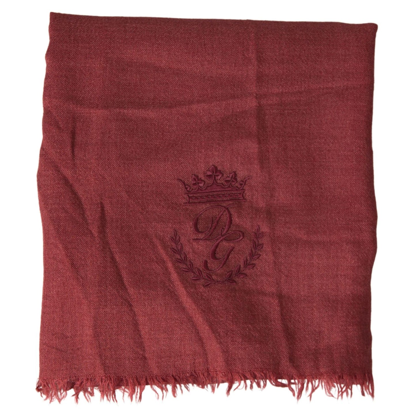 Dolce & Gabbana Maroon Cashmere Knit Wrap Shawl Fringe Scarf Dolce & Gabbana