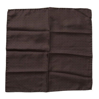 Dolce & Gabbana Brown Patterned Silk Square Handkerchief Scarf Dolce & Gabbana