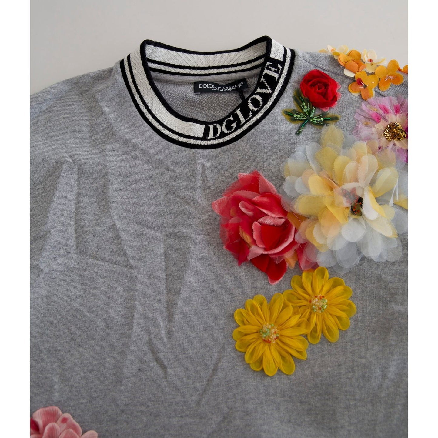 Dolce & Gabbana Gray DG Amore Queen Floral Pullover Sweater Dolce & Gabbana