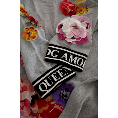 Dolce & Gabbana Gray DG Amore Queen Floral Pullover Sweater Dolce & Gabbana