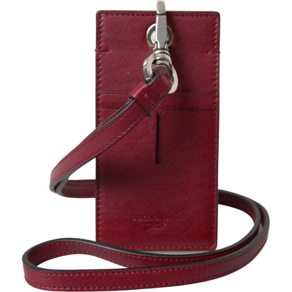 Dolce & Gabbana Red Leather Lanyard Logo Slim Card Holder Men Wallet Dolce & Gabbana