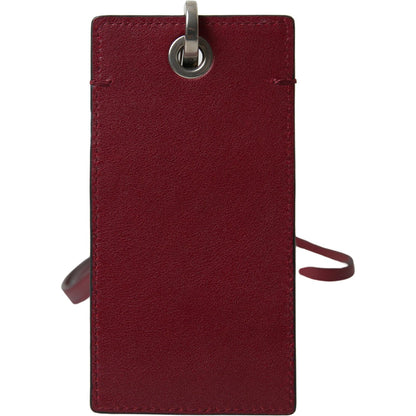 Dolce & Gabbana Red Leather Lanyard Logo Slim Card Holder Men Wallet Dolce & Gabbana