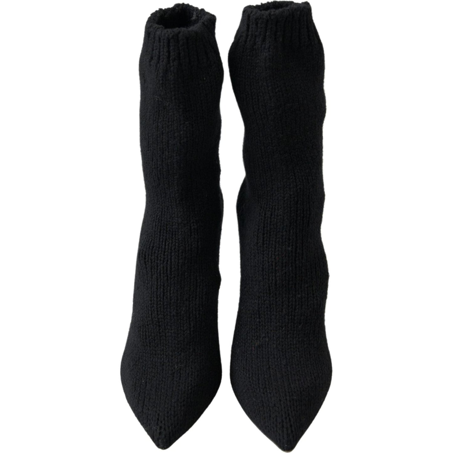 Dolce & Gabbana Black Stiletto Heel Mid Calf Women Boot Shoes Dolce & Gabbana