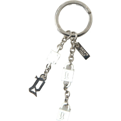 Dolce & Gabbana Silver Tone Metal DG Logo Engraved Keyring Keychain Dolce & Gabbana