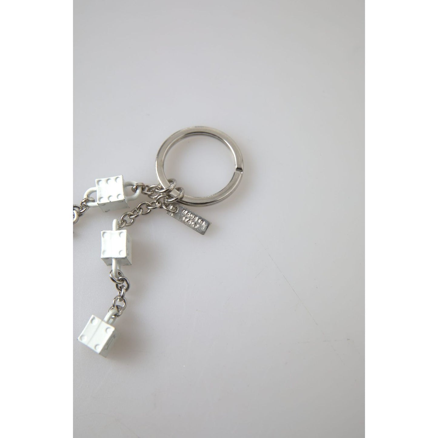 Dolce & Gabbana Silver Tone Metal DG Logo Engraved Keyring Keychain Dolce & Gabbana