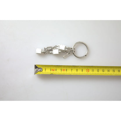 Dolce & Gabbana Silver Tone Metal DG Logo Engraved Keyring Keychain Dolce & Gabbana