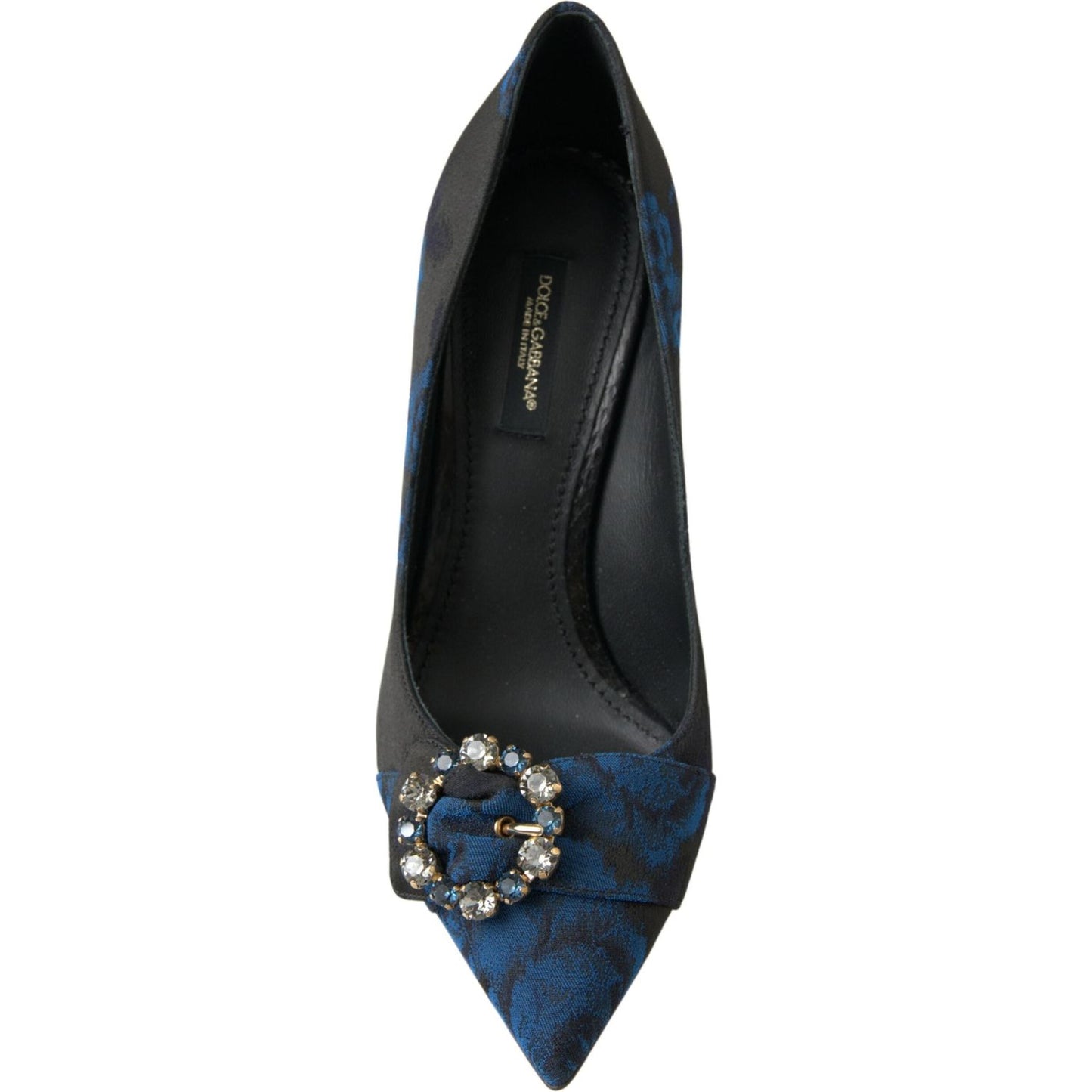 Dolce & Gabbana Blue Floral Ayers Crystal Pumps Shoes Dolce & Gabbana