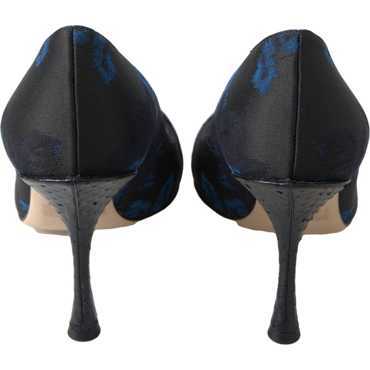 Dolce & Gabbana Blue Floral Ayers Crystal Pumps Shoes Dolce & Gabbana