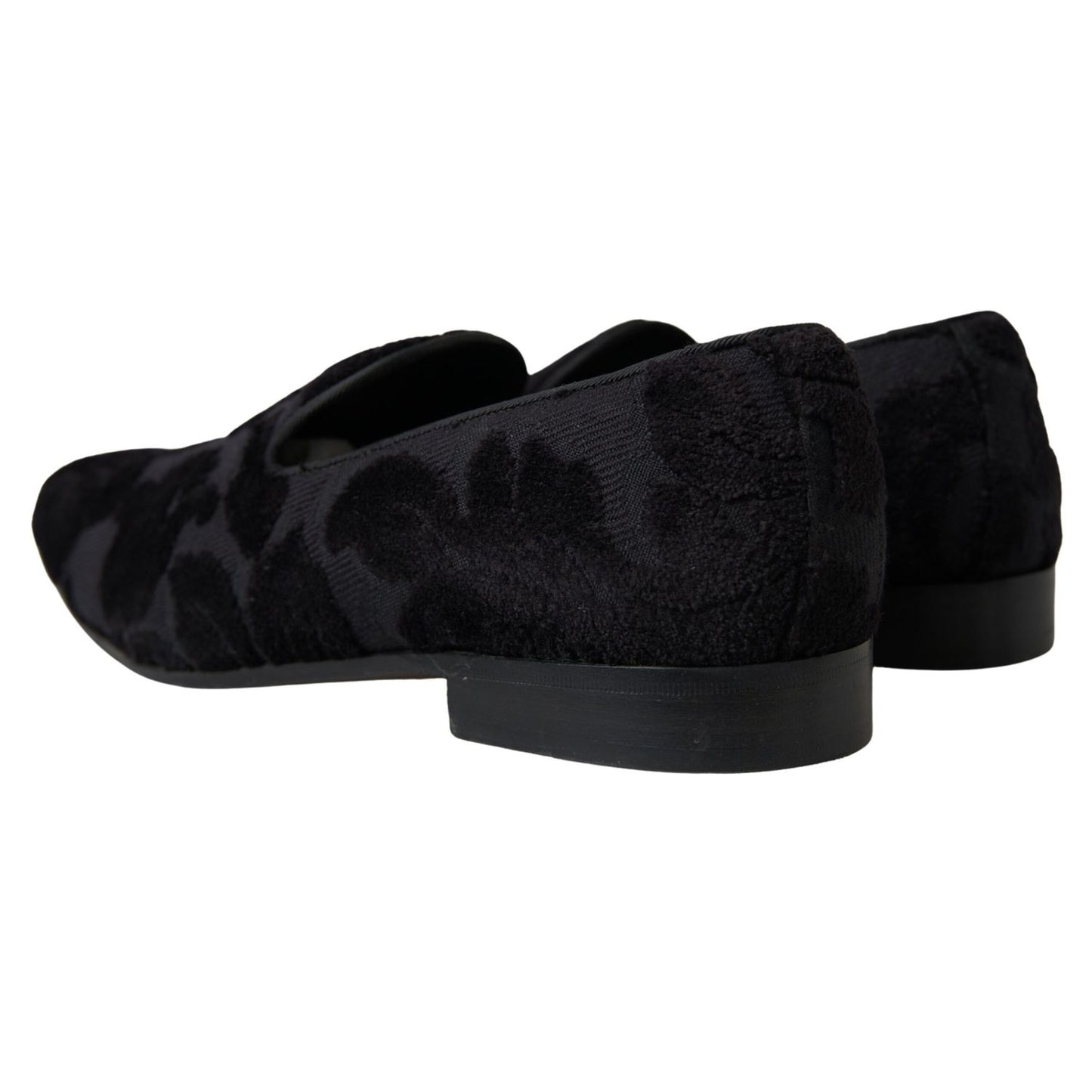 Dolce & Gabbana Black Brocade Loafers Formal Shoes Dolce & Gabbana